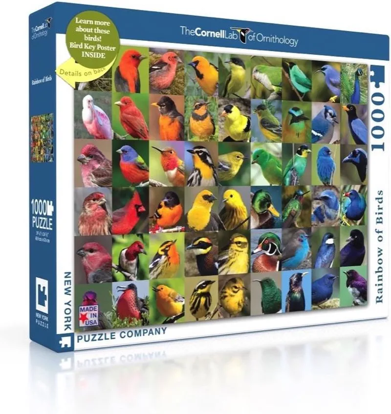 Cornell Lab Rainbow of Birds - 1000 stukjes puzzel de New York Puzzle Company, édition Diverse kleuren – boîte