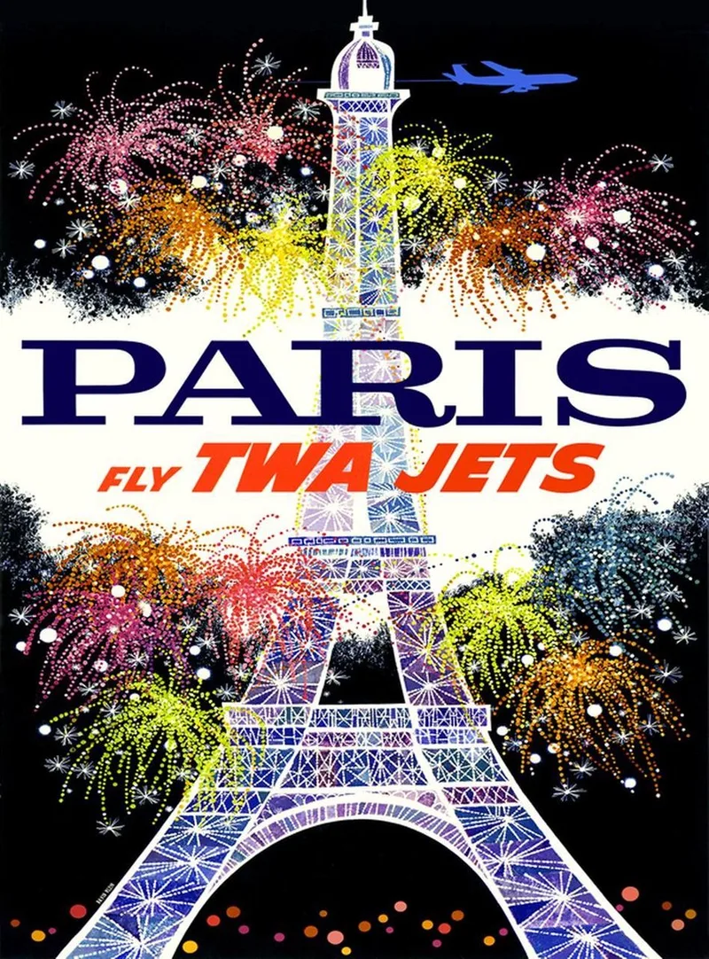 Fly TWA Jets Paris – 1000-Delige Puzzel de New York Puzzle Company, édition Diverse kleuren – boîte