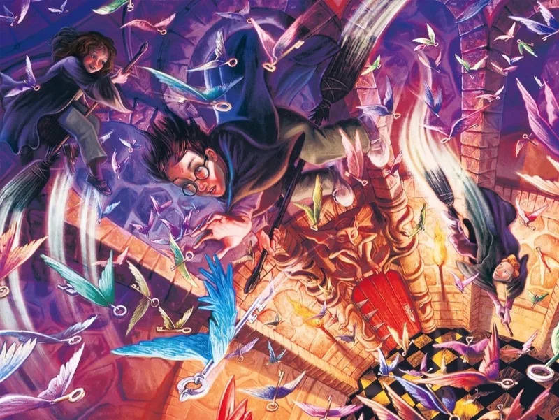 Harry Potter Flying Keys - 1000 stukjes puzzel from New York Puzzle Company, Multicolour edition – box