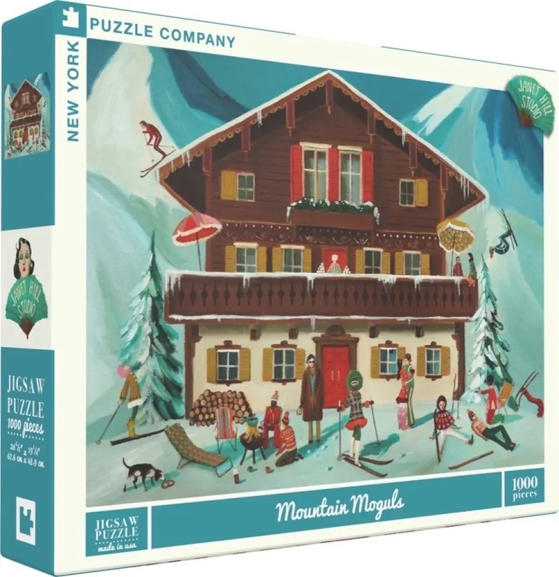 Janet Hill Mountain Moguls - 1000 stukjes puzzel från New York Puzzle Company, utgåva Flerfärgad – kartong