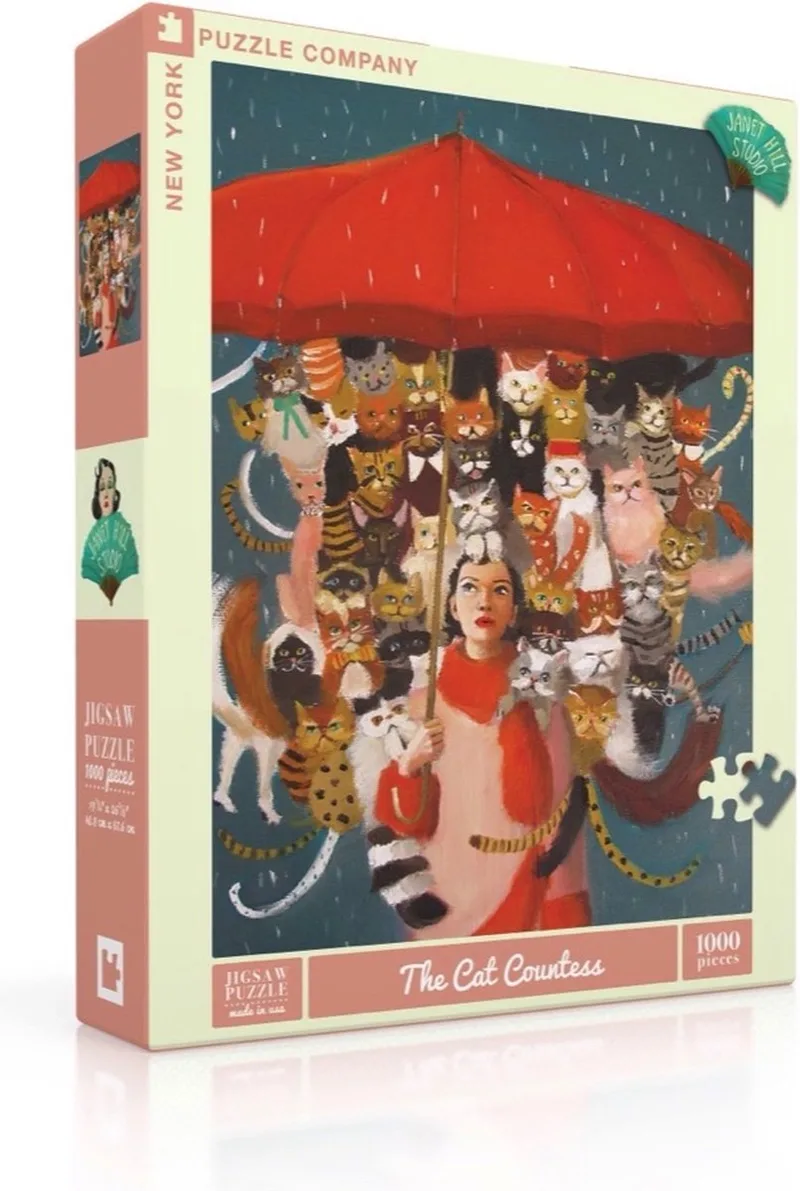 Janet Hill The Cat Countess - 1000 stukjes puzzel van New York Puzzle Company, editie Meerkleurig – doos