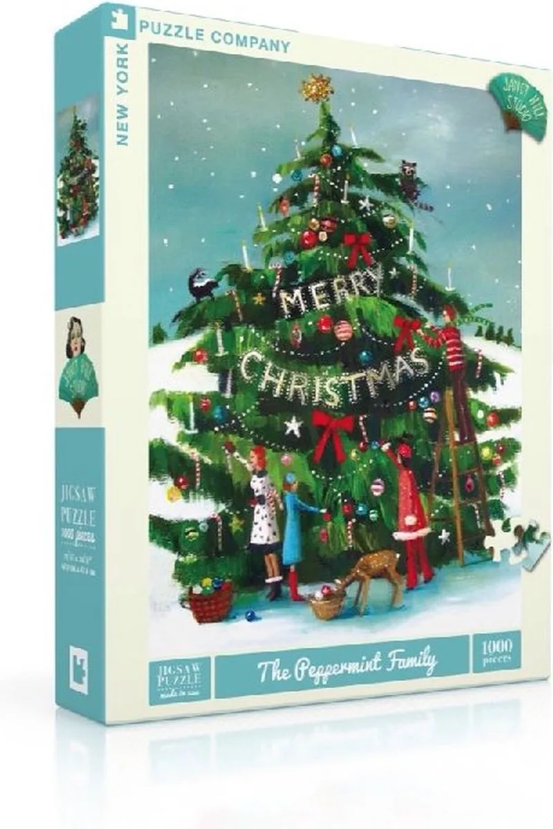 Janet Hill The Peppermint Family - 1000 stukjes puzzel fra New York Puzzle Company, Flerfarvet-udgave – æske