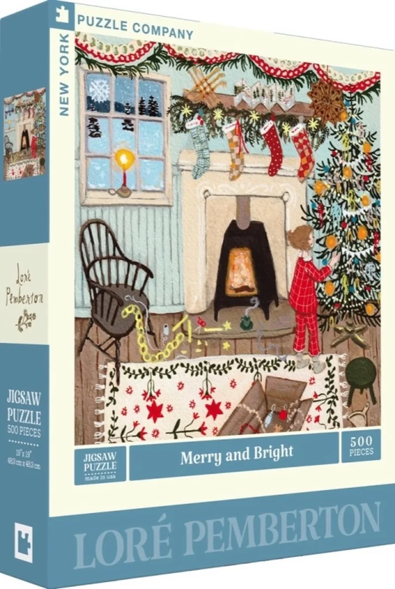 Merry and Bright - 500 stukjes puzzel fra New York Puzzle Company, Flerfarvet-udgave – æske