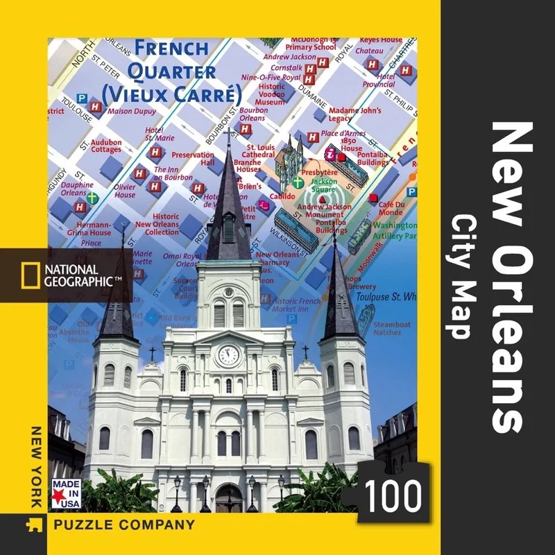 New Orleans city map Mini 100 piece jigsaw puzzle - 0819844014971 von New York Puzzle Company – Schachtel