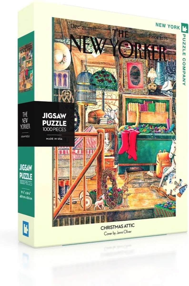 New Yorker Christmas Attic - 1000 stukjes puzzel fra New York Puzzle Company, Flerfarvet-udgave – æske