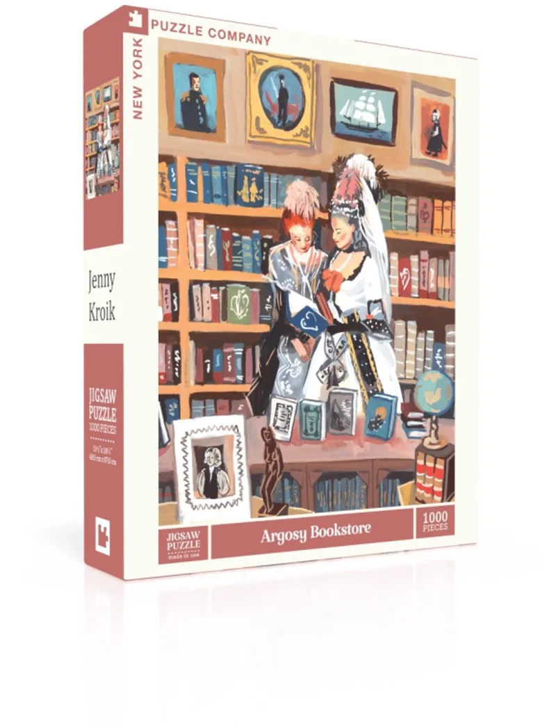 Puzzel Argosy Bookstore - 1000 stukjes fra New York Puzzle Company, Flerfarvet-udgave – æske