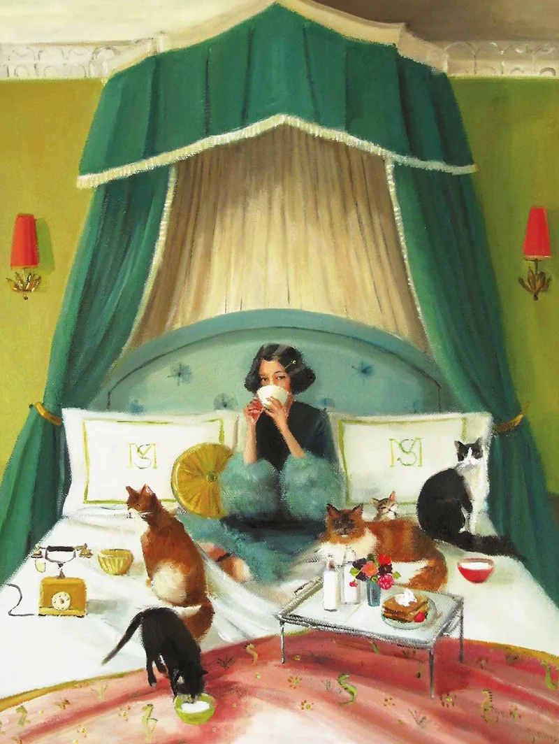 Puzzel Breakfast in Bed - 500 stukjes från New York Puzzle Company, utgåva Flerfärgad – kartong