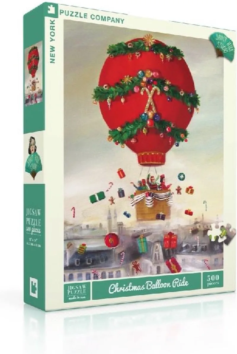 Puzzel Christmas Balloon Ride - 500 stukjes van New York Puzzle Company, editie Meerkleurig – doos