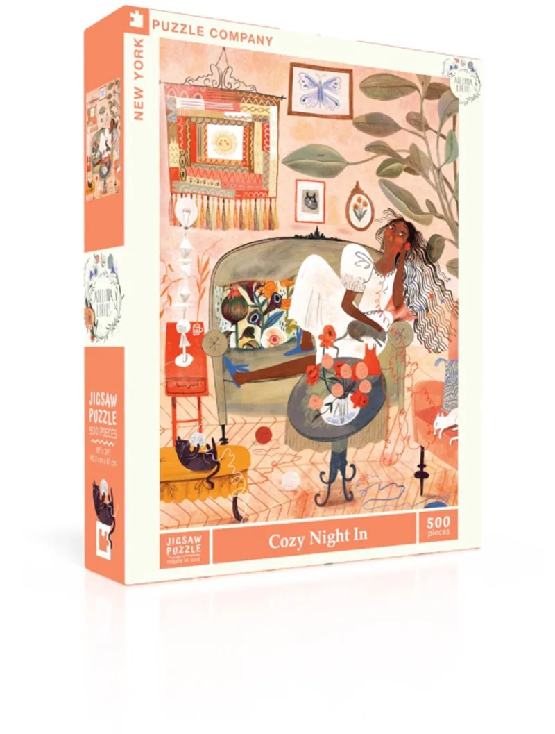 Puzzel Cozy Night In - 500 stukjes fra New York Puzzle Company, Flerfarvet-udgave – æske