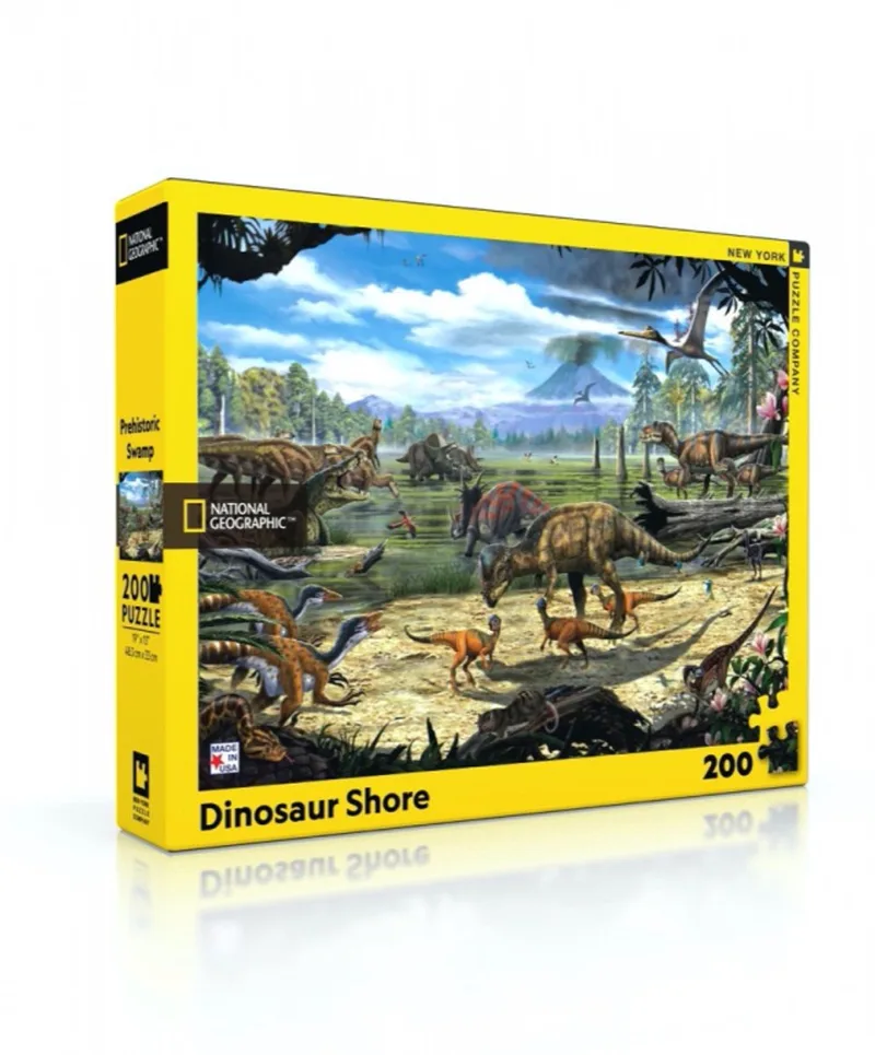 Puzzel Dinosaur Shore - 200 stukjes fra New York Puzzle Company – æske