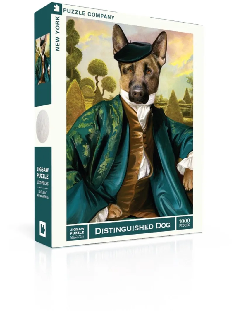 Puzzel Distinguished Dog - 1000 stukjes van New York Puzzle Company, editie Meerkleurig – doos