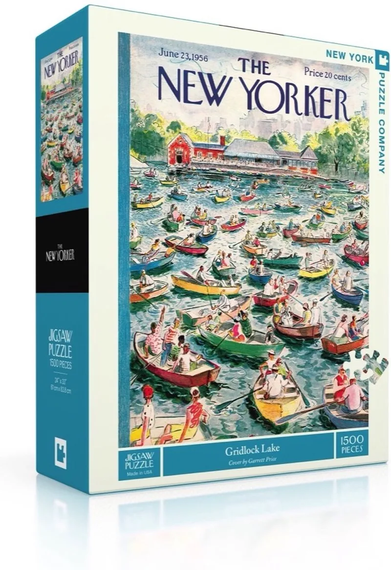 Puzzel Gridlock Lake - 1500 stukjes from New York Puzzle Company, Multicolour edition – box