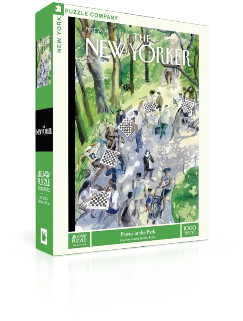 Puzzel Pawns in the Park - 1000 stukjes fra New York Puzzle Company, Flerfarvet-udgave – æske