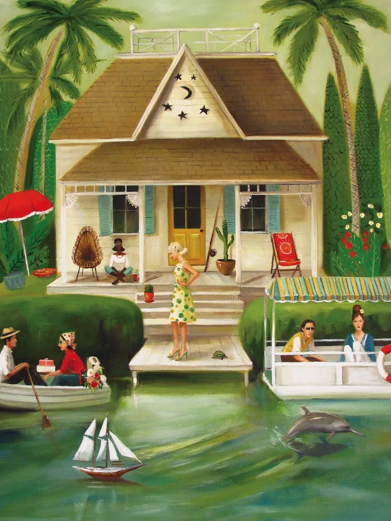 Puzzel Splendid Summer Home - 500 stukjes from New York Puzzle Company, Multicolour edition – box