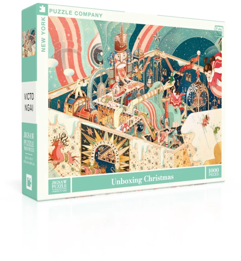 Puzzel Unboxing Christmas - 1000 stukjes from New York Puzzle Company, Multicolour edition – box