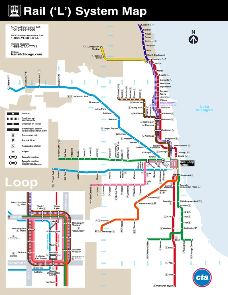 Puzzle Chicago Transit Map Mini - 100 à 149 pièces de New York Puzzle Company – boîte