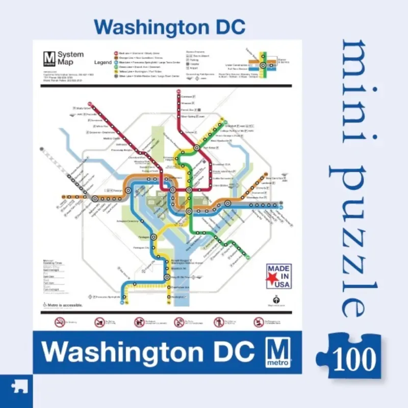 Puzzle DC Metro Map - 100 à 149 pièces van New York Puzzle Company – doos