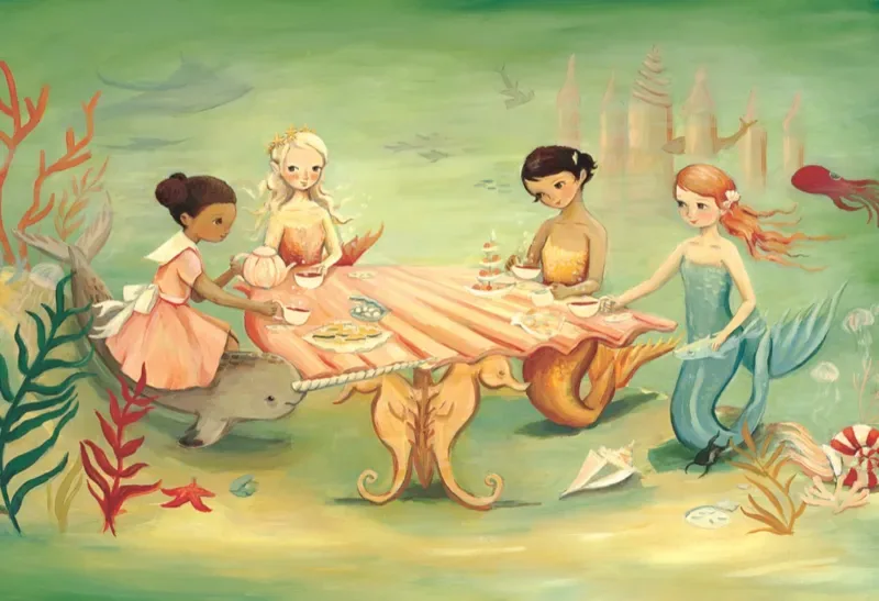 Puzzle Pièces XXL - Dream World - Mermaid Tea Party - 51 à 99 pièces von New York Puzzle Company – Schachtel