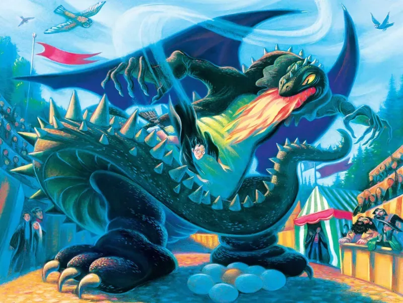 Puzzle Pièces XXL - Hungarian Horntail - 200 à 499 pièces fra New York Puzzle Company – æske
