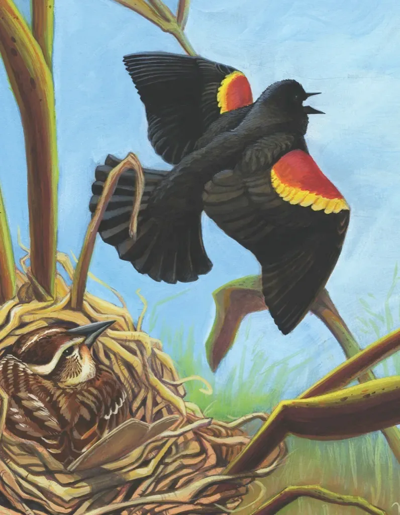 Puzzle Red-winged Blackbird - 100 à 149 pièces fra New York Puzzle Company – æske