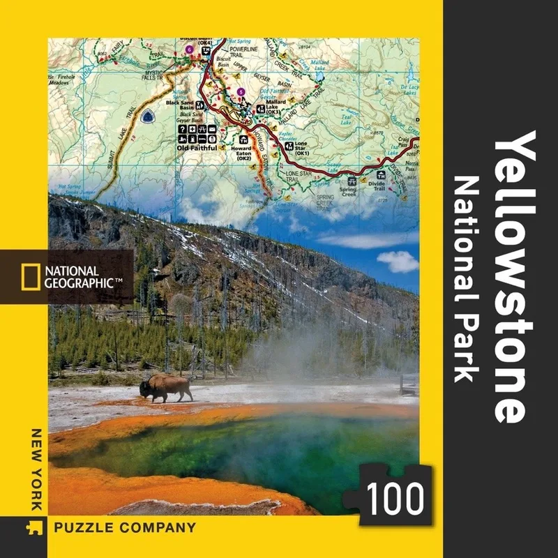 Yellowstone National Park Mini 100 piece jigsaw puzzle - 0819844014537 from New York Puzzle Company – box