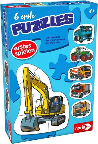 Puzzle 6 erste Puzzles - Fahrzeuge, 20 Puzzleteile von Noris, Ausgabe Mehrfarbig – Schachtel 1 von 2