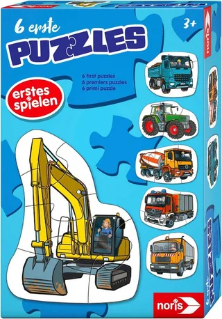 Puzzle 6 erste Puzzles - Fahrzeuge, 20 Puzzleteile von Noris, Ausgabe Mehrfarbig – Schachtel 2 von 2
