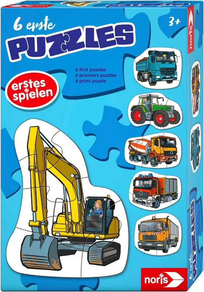 Puzzle 6 erste Puzzles - Fahrzeuge, 20 Puzzleteile von Noris, Ausgabe Mehrfarbig – Schachtel 2 von 2