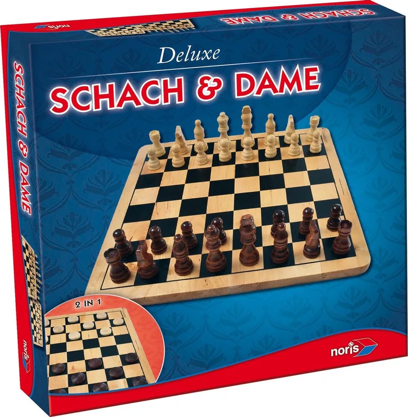 Schaken En Dammen Deluxe Hout 2-In-1 - Bordspel from Noris – box