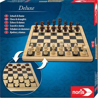 Schaken En Dammen Deluxe Hout 2-In-1 van Noris – doos 4 van 5