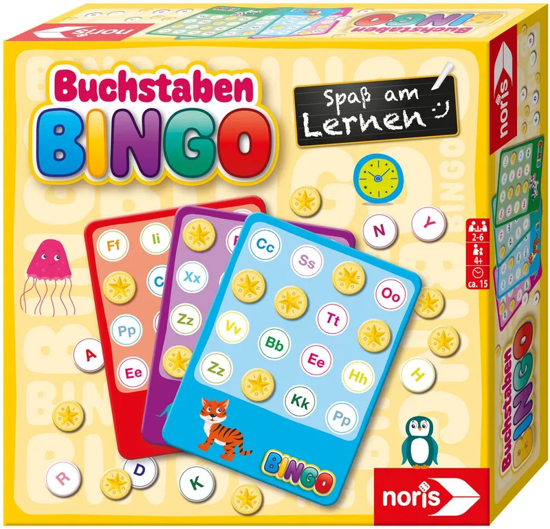 Spiel Buchstaben Bingo van Noris, editie Bunt – doos