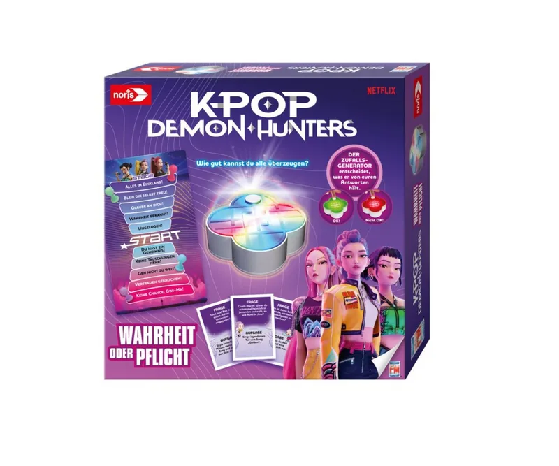 Spiel K-POP, Demon Hunters, Familienspiel von Noris, Ausgabe Bunt – Schachtel