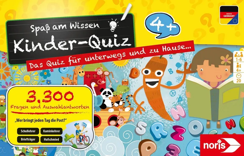 Spiel Kinderquiz für schlaue Kids, Made in Germany von Noris, Ausgabe Bunt – Schachtel