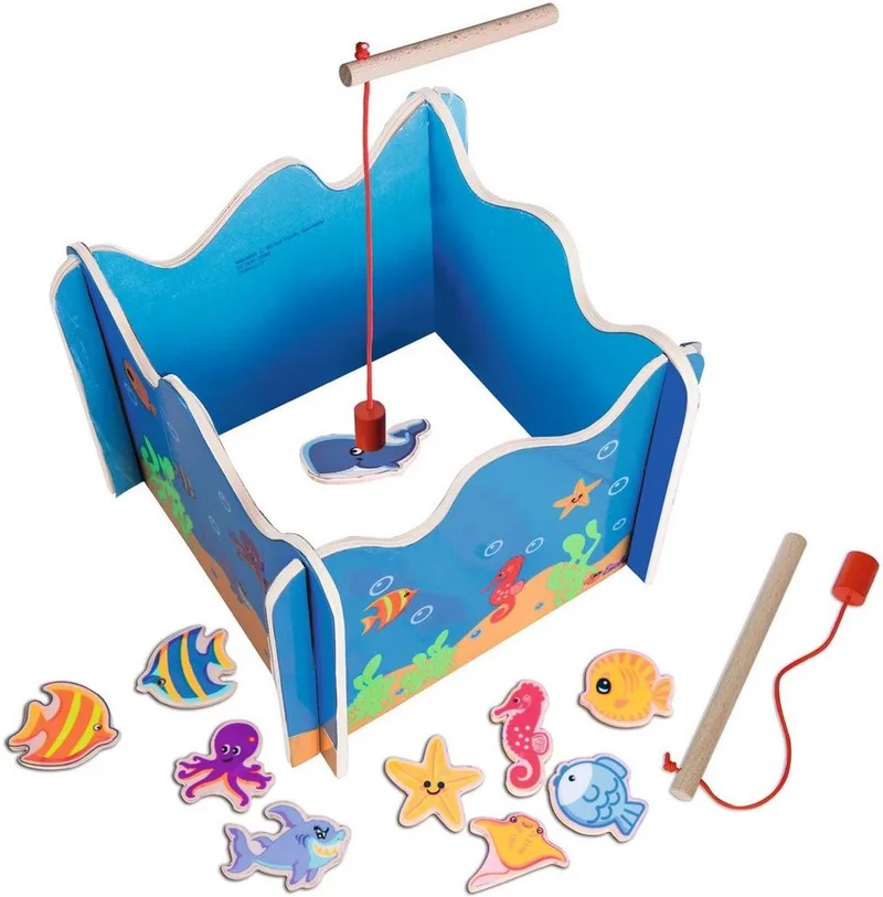 Spiel Kinderspiel Geschicklichkeitsspiel Angelspiel 10 Fische 100002089 fra Noris – æske
