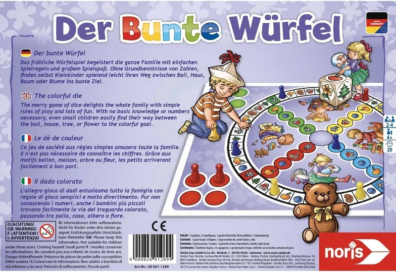 Spiel Kinderspiel Würfelspiel Der bunte Würfel 606011289 from Noris – box 2 of 3