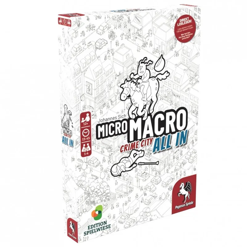 Spiel, MicroMacro - Crime City 3 - ALL IN (Edition Spielwiese) - deutsch fra Pegasus Spiele – æske
