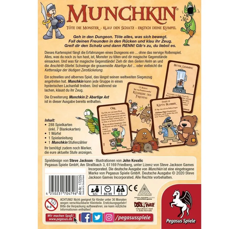 Spiel Munchkin 1+2 from Pegasus Spiele – box 4 of 4