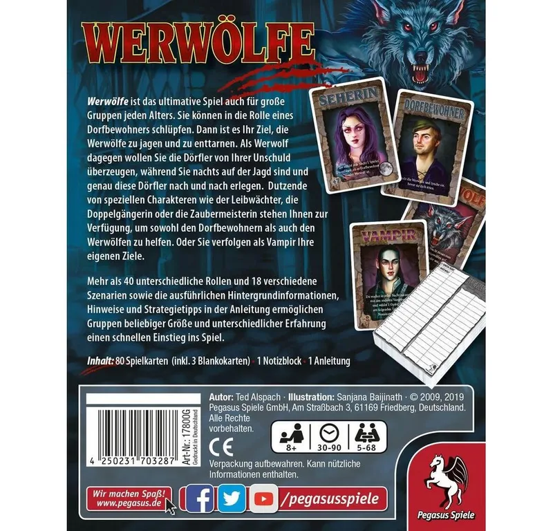 Spiel Werwölfe von Pegasus Spiele – Schachtel 4 von 4