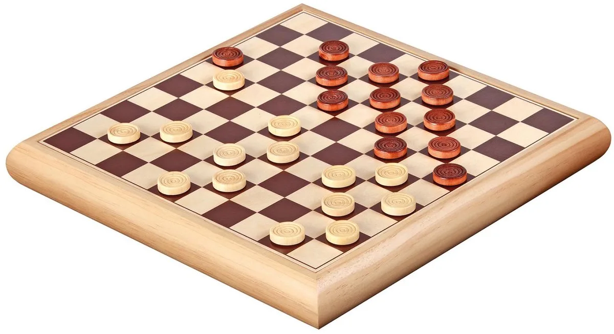 houten schaak-dam set - koning 65mm - boxmaat 32 x 32 x 4 cm de Philos – boîte
