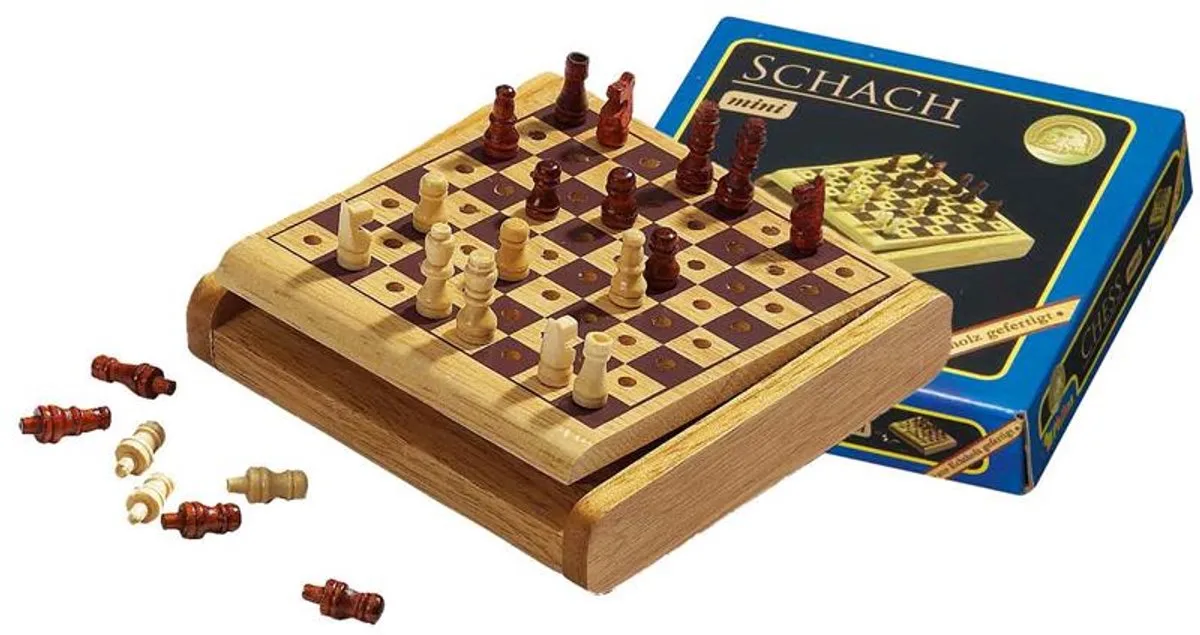 Reis Schaak Steekspel Mini Veld 12 mm, Koningshoogte 23 mm de Philos – boîte