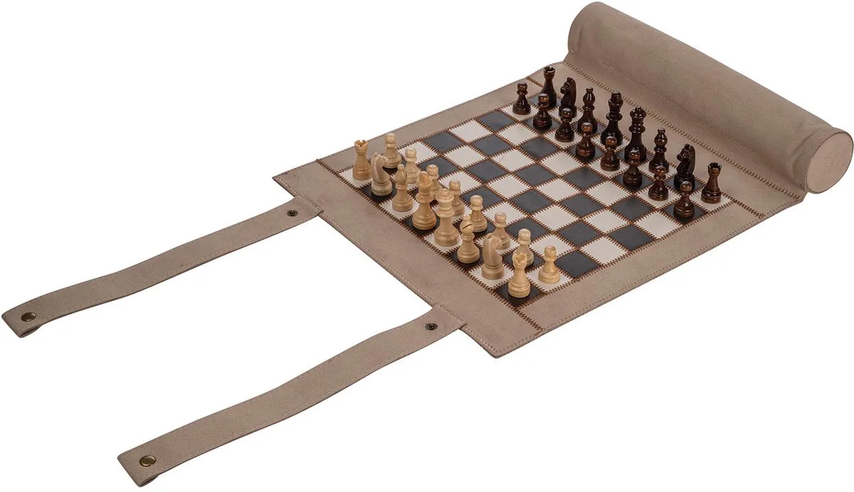 reisspel schaak backgammon dammen magnetisch kunstleer set. de Philos – boîte