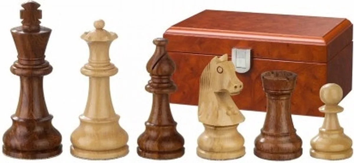 Sigismund Schaakstukken Koningshoogte 70 mm de Philos, édition Naturel – boîte