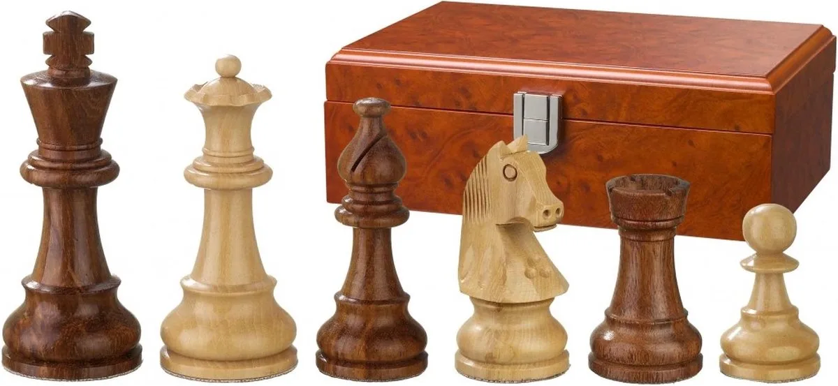 Sigismund Schaakstukken Koningshoogte 83 mm de Philos, édition Naturel – boîte