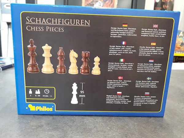 Pièces d'échecs Theoderich - Hauteur du roi 95 mm de Philos – boîte