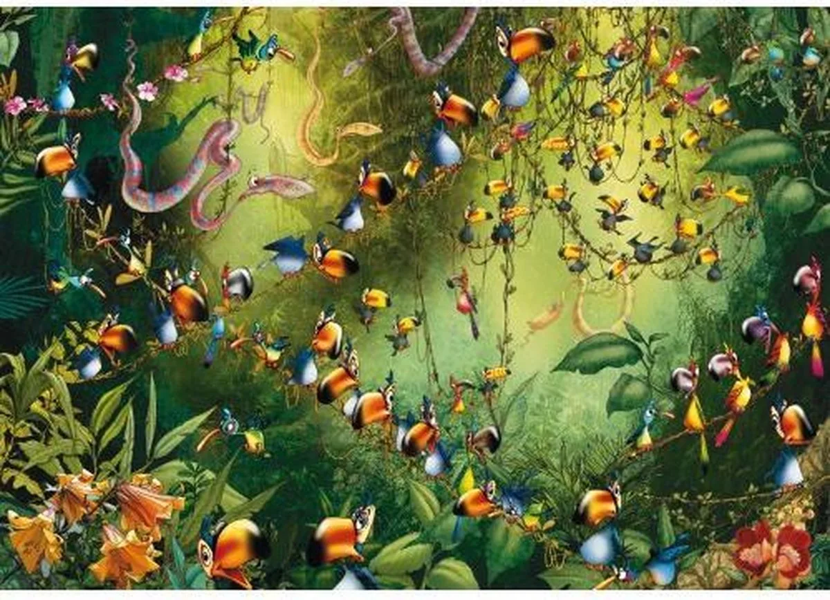 Francois Ruyer legpuzzel Toekans in de jungle 1000 stukjes van Piatnik, editie Groen – doos