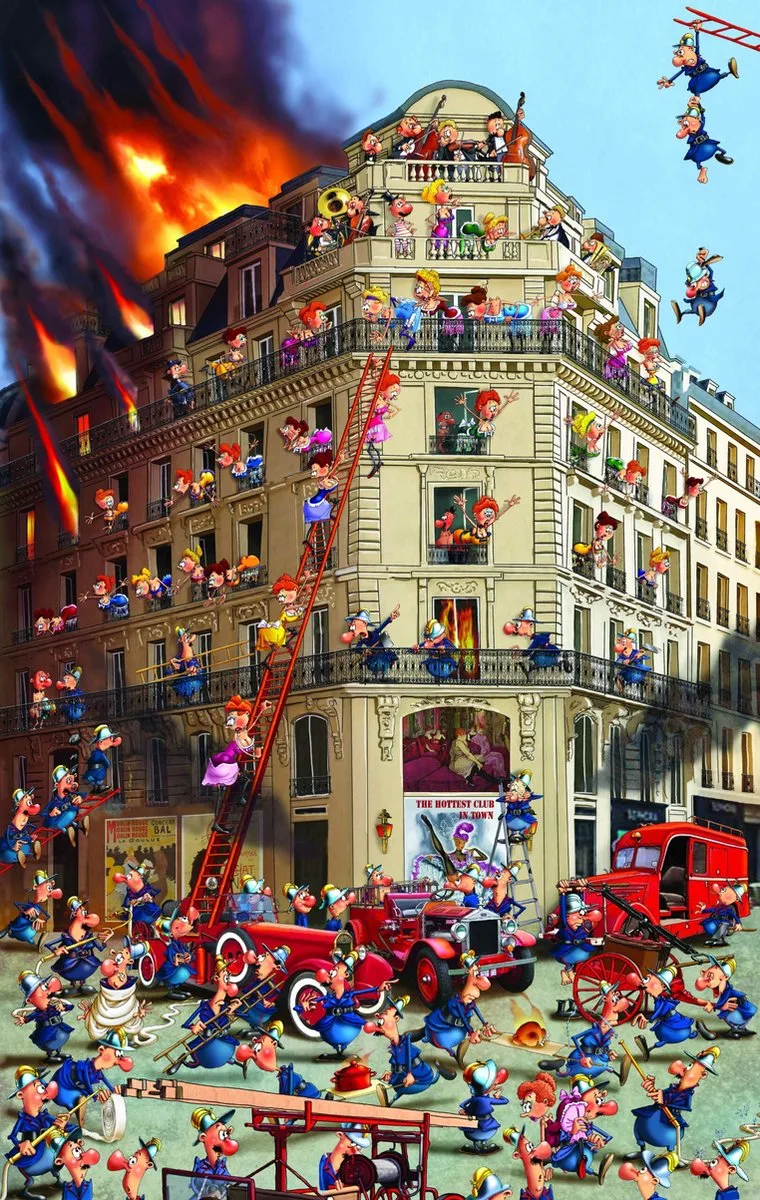 kunst puzzel Francois Ruyer - Brandweer 1000 stukjes von Piatnik, Ausgabe Mehrfarbig – Schachtel