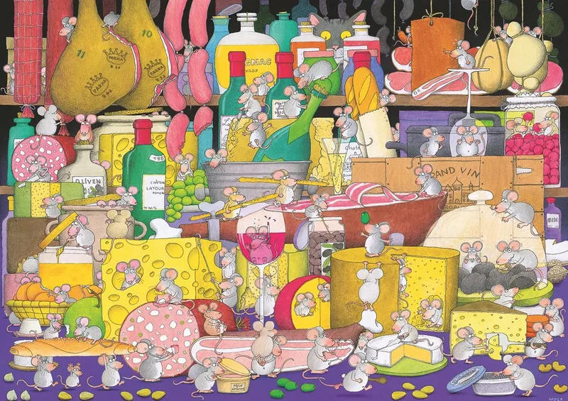 legpuzzel Muizenfeestje 1000 stukjes cartoon puzzel. de Piatnik, édition Multicolore – boîte