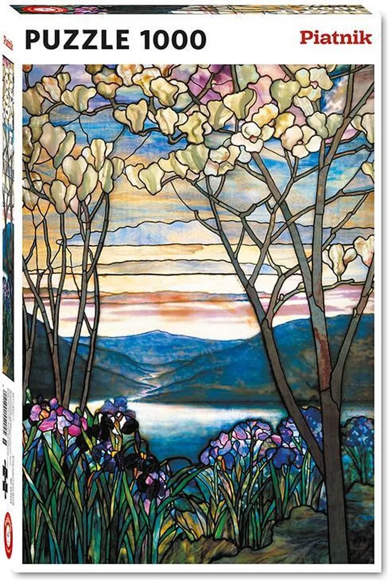 Magnolias and Irises - Louis Comfort Tiffany (1000) de Piatnik, édition Multicolore – boîte