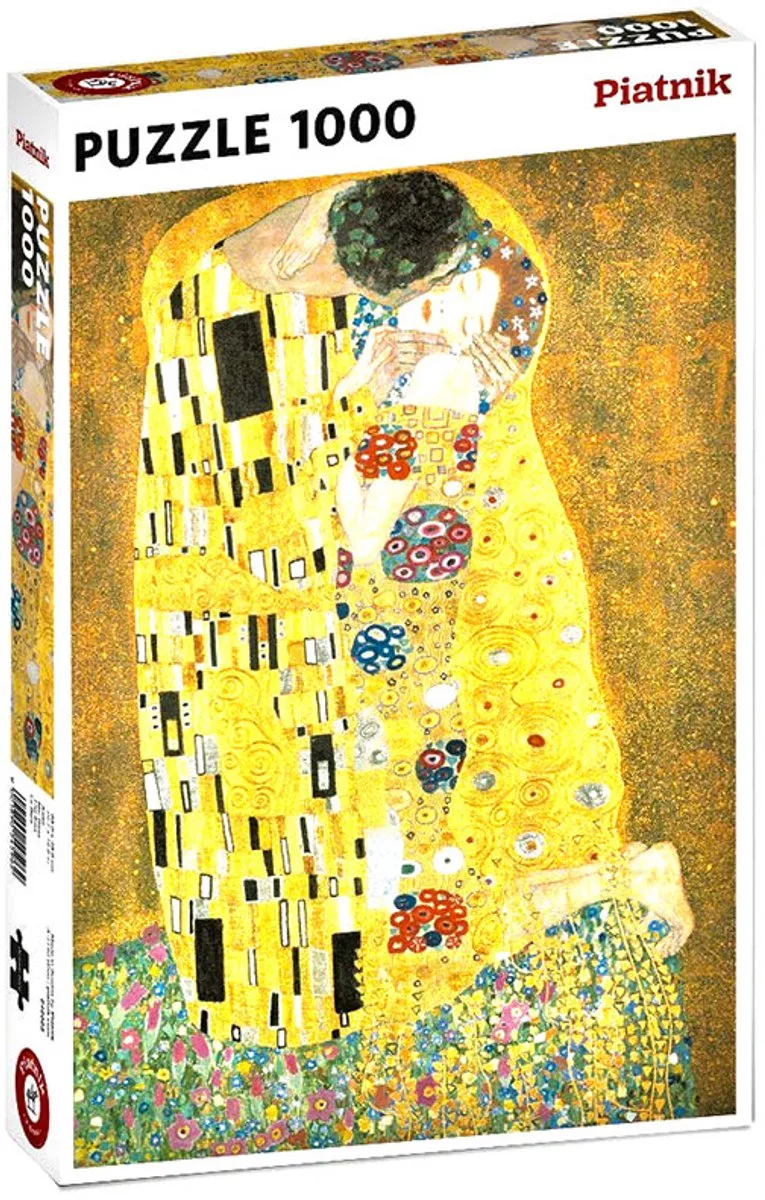 Puzzle Piatnik Metalizowane Klimt, Pocałunek, 1000 van Piatnik, editie Goud – doos