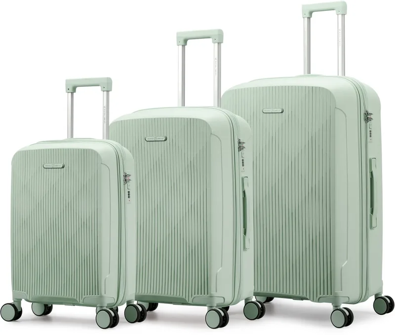 Royal Swiss® Kofferset 3-Delig – PP Hardcase – 20/24/28 inch – Lichtgewicht & Krasbestendig – 360° Wielen – TSA Slot – Groen from Piatnik – box